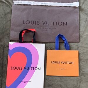 Authentic Louis Vuitton Multicolor Shopping Bag Trio with ribbon